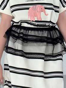 DAZY Casual Style Girls Lace Waist Skirt, Fashionable New Summer Lace Waist Skirt, Summer Skirt - Black - View 4