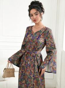 Al Najma Váy Maxi Thổ Nhĩ Kỳ dành cho nữ & Váy dài truyền thống Ả Rập - Nhiều màu - Xem 6