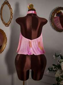 Amplova Floral Print Pleated Asymmetric Hem Tank Top - Multicolor - View 6