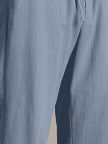 Manfinity VCAY بنطلون طويل للرجال بلون أحادي مُنسوج للارتداء اليومي والعمل الرسمي، بنطلون رجالي أزرق فاتح بطراز شباب، للخريف