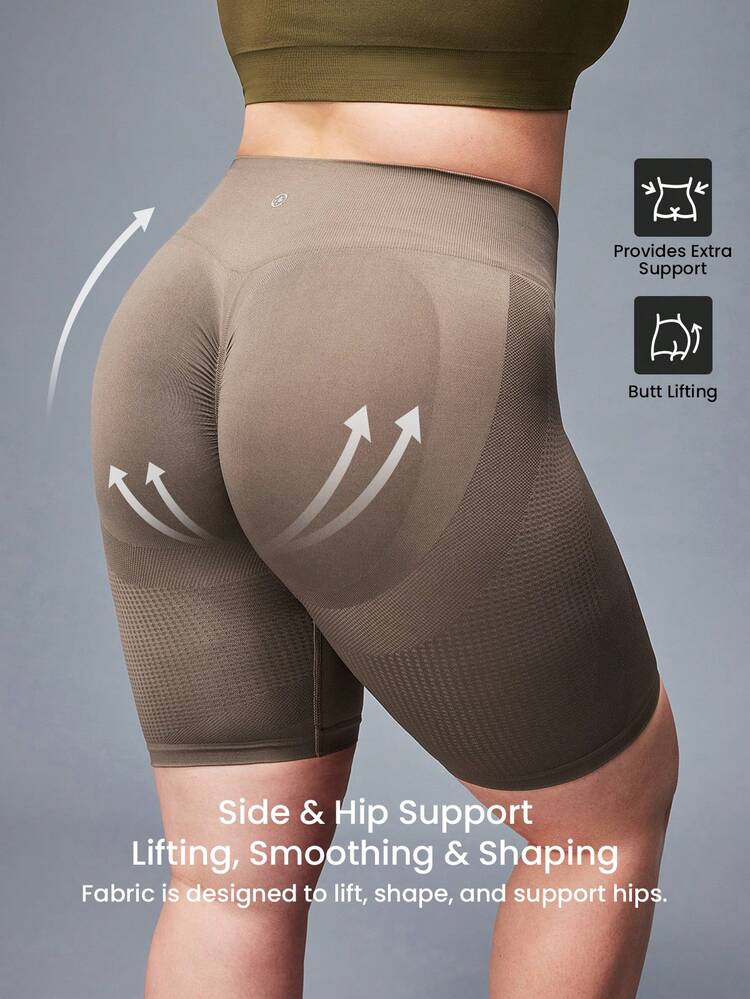 Leggings de sport à taille large pour femmes, élégants pour le yoga, la fitness, le cyclisme. Leggings de sport de ton terre cuite pour la gym