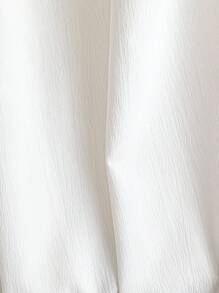 SHEIN Clasi Falda de vacaciones con adorno de conchas y diseño de parches en estilo playa para mujeres - Blanco - Ver 3