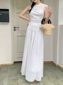 SHEIN LUNE 女士日常两件套服装 - 白色 - 查看 6