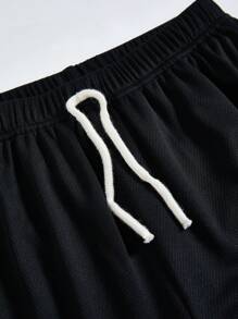 SHEIN Bolty 1pc Tween Boy Simple Figure Graphic Drawstring Waist Shorts, For School & Spring Wear