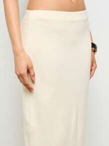 AiiRZ 超优雅长款直筒裙专业办公室工作服晚会商务铅笔紧身秋冬春 - 白色 - 查看 4