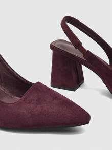 CUCCOO BIZCHIC 时尚酒红色麂皮女士高跟鞋 - 酒紅色 - 查看 7