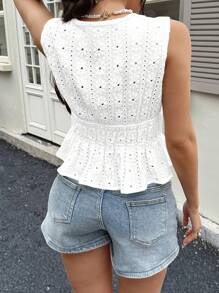 Serisse Áo ba lỗ buộc lưng thêu hoa gợi cảm cho kỳ nghỉ của phụ nữ - trắng - Xem 2