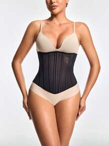 SHAPORA Sculpting Waist Trainer Adjustable 3-Level Closure Shapewear Body Shaper -Tummy Waist Control - Black - View 1