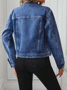 EMERY ROSE 女士长袖单排扣休闲百搭牛仔夹克