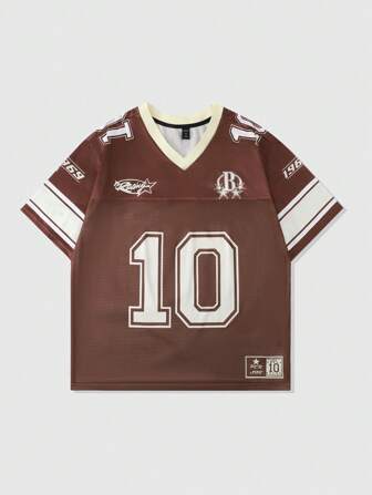 Street Life Maillot de sport pour homme, manches courtes, en tissu maille avec empiècements, pour l'été