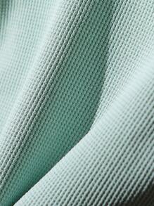 SHEIN 女婴休闲刺绣短袖POLO衫，春夏 - 綠色 - 查看 3