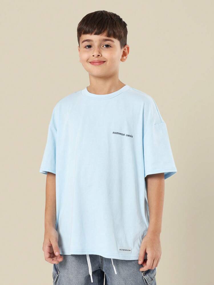 Oversized Skater T-Shirt With Gothic Logo