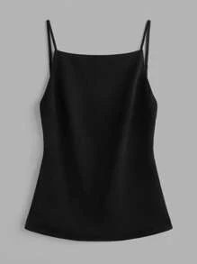 SHEIN EZwear 2 件女士休闲露背细肩带吊带背心，适合夏季度假 - 彩色 - 查看 9