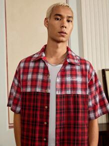 SWAVVY Camisa casual de manga corta de ajuste holgado para hombres jóvenes, apta para uso diario y escolar - Multicolor - Ver 3