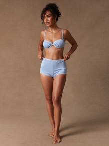 NYA SZN Quần bơi bikini ngắn, phong cách cổ điển, sang trọng, thanh lịch cho kỳ nghỉ hè trên bãi biển - Màu xanh lam - Xem 1