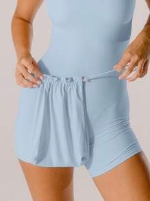 Aralina Leisurewear Active 粉红紧身塑身连体裤 - 霧霾藍 - 查看 4