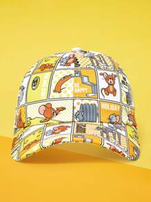 TOM & JERRY X SHEIN 卡通图案时尚百搭棒球帽，适合户外佩戴