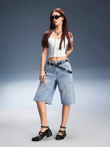 CUCCOO GRLICON Damplattor, Motorcykelstil, Y2K, Cool tjej, Tillbaka till skolan, Halloween, Jul, Festoutfit - Svart - Visa 6