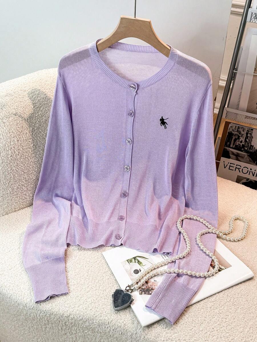 Women's Knight Pattern Long Sleeve Single Breasted Casual Cardigan