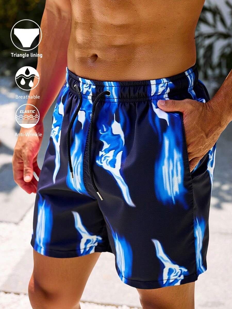 Manfinity VDAYZ Men's Fashion Beach Shorts, Suitable For Summer, Hawaiian - Multicolor - View 1