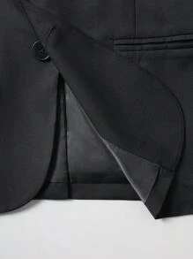 Manfinity Mode Bộ 2 món cho nam cỡ lớn, áo khoác và quần màu trơn - màu đen - Xem 7