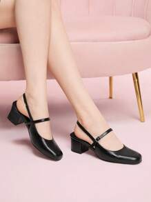 CUCCOO DOLLMOD 女士时尚黑色玛丽珍高跟鞋 - 黑色 - 查看 3