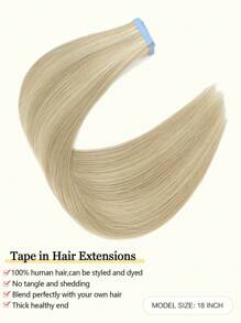 Tape In Hair Extensions Human Hair 14-22" Straight Seamless Skin Weft Hair Extension Tape In Human Hair Remy Hair Tape In Hair Tape Ins Hair Extensions - S24/613 - View 2