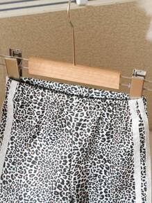 SHEIN Baby Girl 0-3 Years Old Infant Toddler Leopard Print Casual Sports Pants, Suitable For Outdoor Wear, Spring/Summer - Multicolor - View 3