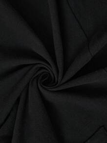 SHEIN EZwear Plus Size Black Woven Knot Cami Romper - Black - View 7