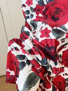 INAWLY 女士优雅花卉印花吊带背心和迷你裙两件套，夏季