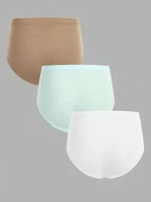 3 piezas de calzoncillos cómodos para niño preadolescente en blanco, verde y marrón claro - Multicolor - Ver 3