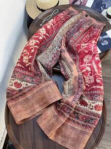 Franclia Quần dài mùa hè rộng rãi phong cách retro cho nữ - Đỏ - Xem 2