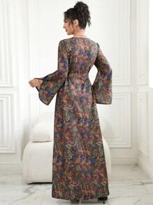 Al Najma Váy Maxi Thổ Nhĩ Kỳ dành cho nữ & Váy dài truyền thống Ả Rập - Nhiều màu - Xem 2