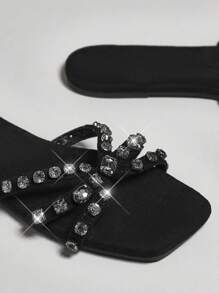 SHUZIA 女士休闲平底凉鞋适合日常穿着万圣节圣诞节秋冬