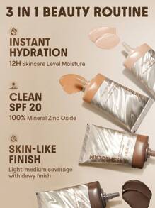 SHEGLAM Dew & Done Skin Tint With Spf20 Sample-Medium Graduation Birthday Holiday Summer Fall Autumn Y2K Fancy Fashion Women Makeup Cosmetic Party Beach Travel Camping Outdoors School Campus Trip Festivals Decor Gift Present Rose Girl Cosplay Best Color Charm Vibe