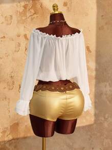 Amplova 女士时尚性感纯色镂空肩上衣