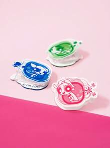 THE POWERPUFF GIRLS X SHEIN 极简主义花朵、泡泡、毛茛图案PP夹 - 粉色 - 查看 2