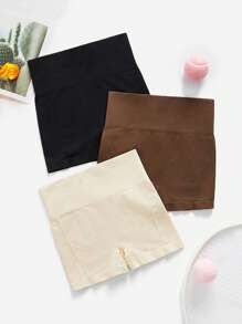 Velisys Velisys Women's 3-Pack High Waisted Seamless Mini Active Shorts With Subtle Split Hem - Multicolor Stretch Athleisure Bottoms. - Multicolor - View 1