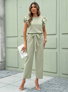 SHEIN Clasi 女士日常两件套服装 - 綠色 - 查看 4