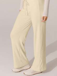 Aralina Soft Knit Texture High-Waisted Lounge Pants