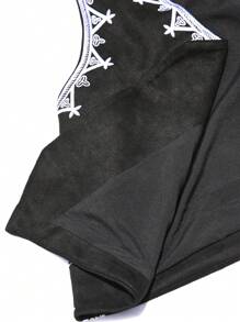 EMERY ROSE 加大码女式西式刺绣开襟背心夏季西式服装、秋季、乡村音乐会、西部、波西米亚风、音乐会、秋季 - 黑色 - 查看 9