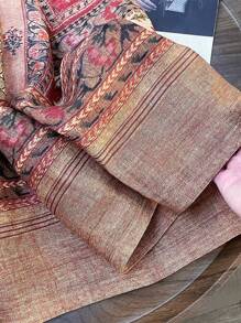 Franclia Quần dài mùa hè rộng rãi phong cách retro cho nữ - Đỏ - Xem 4