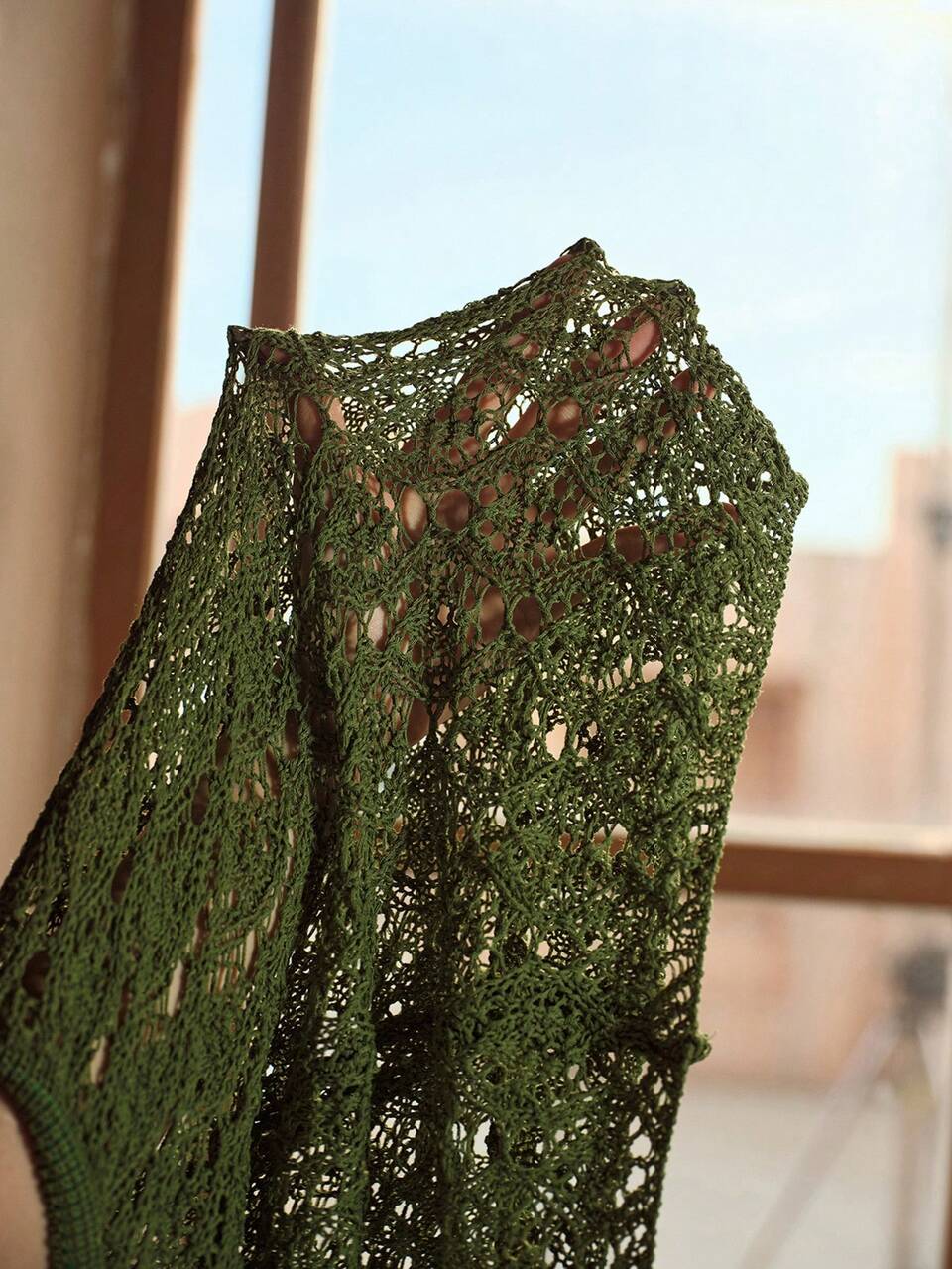 MOTF SUMMER BEACH SHELL DETAIL HALTER SHEER COVER UP DRESS