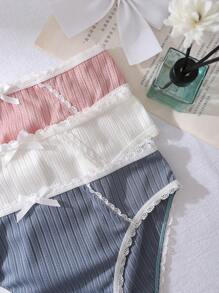 3pcs/Pack Fashion Casual Basic Panties For Tween Girls, Underwear Sets Panty Sets Panties Pack - Multicolor - View 3