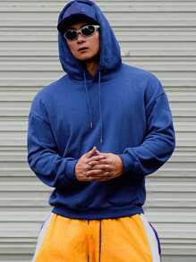 DAZY 男士字母印花落肩长袖休闲连帽衫，秋季