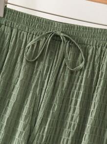 CosyJoli 大码女装新款春夏商务休闲女士海滩情人节风格时尚通勤优雅长裤，口袋长裤，海滩度假薰衣草大学生情人节夏季裤子 - 綠色 - 查看 4