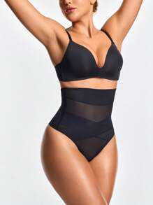 SHEIN Shape Body de mujer con Bottom moldeadora de cintura alta con parches de malla