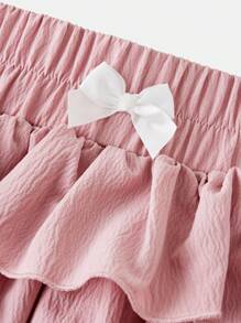 SHEIN Falda corta de unicolor informal para niñas preadolescentes