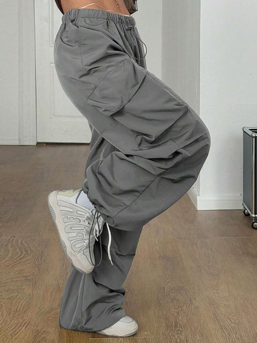 Coolane 女士夏季街头复古西部风 Y2K 低腰降落伞工装裤