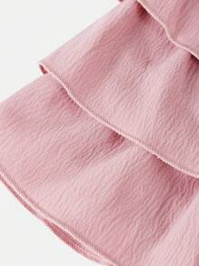 SHEIN Falda corta de unicolor informal para niñas preadolescentes